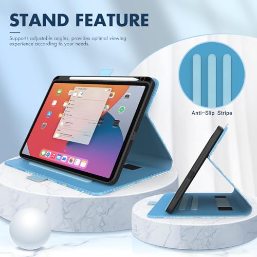 Dteck for iPad Air 13-inch Case 2024,iPad Case 12.9 inch Pro 6th/5th/4th/3rd Gen 2022/2021/2020/2018,Premium PU Leather Folio Stand Cover Pencil Holder Auto Wake/Sleep Protective Cases,Stained Glass - color: 01 Stained Glass