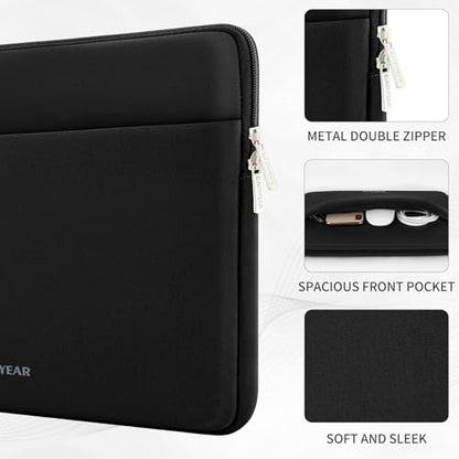 RAINYEAR Laptop Sleeve Case 11-13 Inch, Protective Padded Case with Front Pocket, Computer Cover Laptop Bag Compatible with 13.3 Inch MacBook Air/Pro, MacBook Neo A18, HP, Dell, Lenovo, Acer, Black - color: Black, size: 11-13 inch