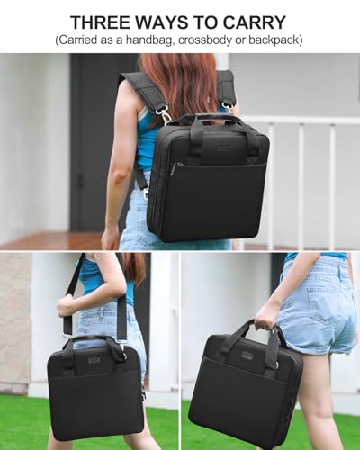 Realove 3 Inch 3 Ring Zipper Binder with Double Shoulder Strap & Handle - 3” D-Ring Binder with Zipper with Multi-Pocket (for 13” Laptop & Tablet and Smaller) for School-Black(Pen not Included) - color: Black