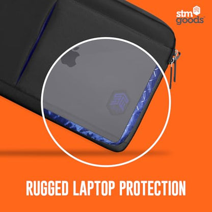 STM Blazer Laptop Sleeve - Slim & Protective Fits up to 16 inch Laptop with External Zipper Pocket - Ideal for Students & Business Men & Women - Blue - color: Blue