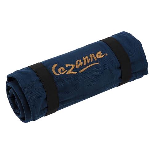 Cezanne Artist Pencil Case - Durable Blue Cotton Canvas Roll-Up Travel Art Case w/ Zipper Art Pouch for Artists, Professionals - Lightweight, Portable Organization - up to 48 Colored Pencils - size: 48
