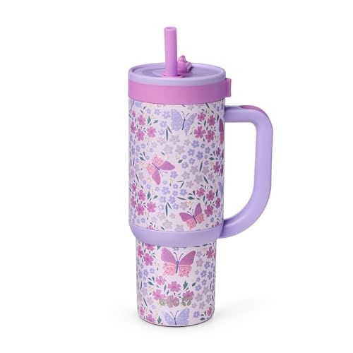 Ello Oasis 18oz Insulated Stainless Steel Kids Tumbler with Straw, Winging It - color: Winging It, size: 18 Ounces