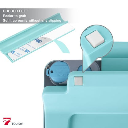 Small Glass Desk Whiteboard Dry-Erase Board with Clock, Small Travel Clock Keychain with Desk Notepad, Time Table Whiteboard for Desk Digital LED Light Display, 8x6 in with Accessories, Aqua Blue - color: Teal Blue With Clock