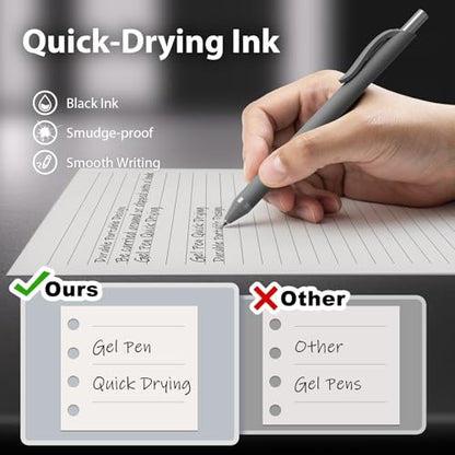 24 Pack Gel Pens Black Ink, 0.7mm Fine Point Smooth Retractable - color: 24 Pack-Bulk