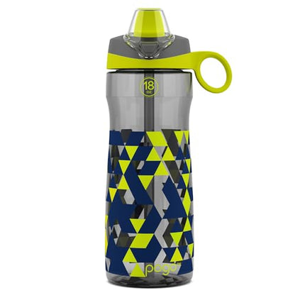 Pogo BPA-Free Tritan Kids Water Bottle with Silicone Soft Straw, Grey Geode, 18 oz. - color: Grey Geode