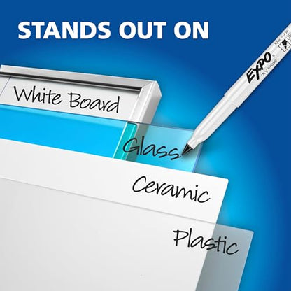 EXPO Dry Erase Markers, Low Odor Ink, Black, Ultra Fine Tip, 4 Count - size: 4 Count