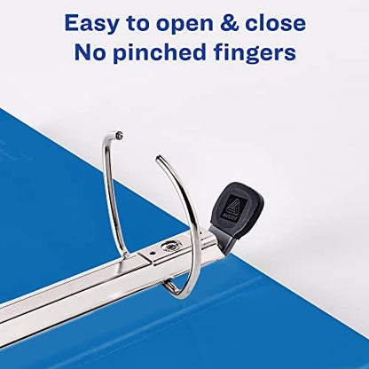 Avery Heavy Duty View 3 Ring Binder, 1" One Touch Slant Ring, Holds 8.5" x 11" Paper, 1 Pacific Blue Binder (79720) - size: 1"