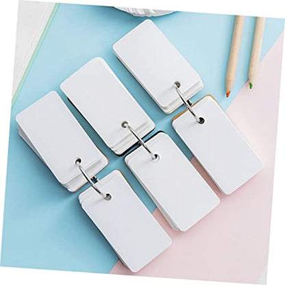 Operitacx 8Pcs Blank Flashcards Binder Ring Simple Style Memo Cards Portable Kraft Paper Memory Cards for Students Learning English - size: 7X4CM