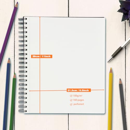9" x 11" Sketch Book，1 Pack 80-Sheets (68lb/100gsm)，Double-Sided Hardbound Sketchbook, Spiral Bound,Acid Free Paper Painting Drawing Writing Sketching Pad for Kids Adult Teens Girls Boys - size: 9 x 11 inches (1 Pack)