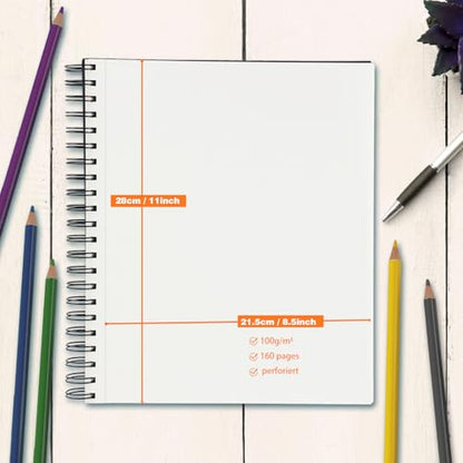 9" x 11" Sketch Book，1 Pack 80-Sheets (68lb/100gsm)，Double-Sided Hardbound Sketchbook, Spiral Bound,Acid Free Paper Painting Drawing Writing Sketching Pad for Kids Adult Teens Girls Boys - size: 9 x 11 inches (1 Pack)