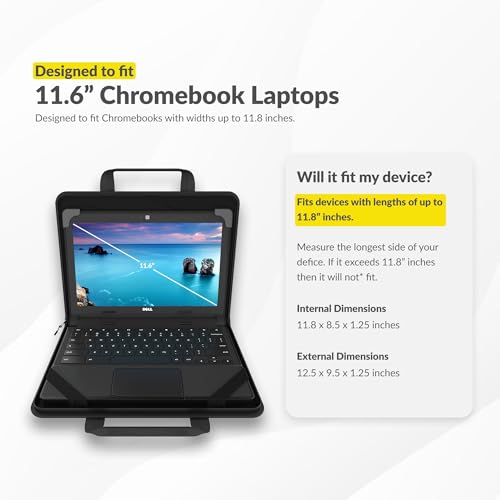 UZBL 11-11.6 Inch Zip Lite Always-on Chromebook Protective Hard Case with Accessory Pouch & Shoulder Strap (40 Pack) - size: 40-Pack