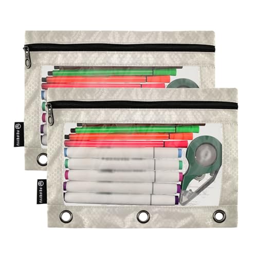 ZAZYXTJ Personalized Western Cowboy Binder Pencil Pouchs 3 Ring | with Zipper Clear Window Office Organizers bag for School Students Teacher Supplies 2 Pack - color: Cowboy
