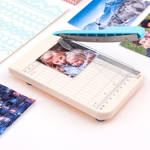 Briartw 2 Pack, 6" and 9" Guillotine Paper Trimmer - Precision Blade for Paper,Photos,Cardstock,Fabric,Leather with Self-Sharpening Blade, Inch/Cm Grid, Portable Paper Cutter for Crafting - color: Large & Mini(6.25"x9" & 4.25"x6")