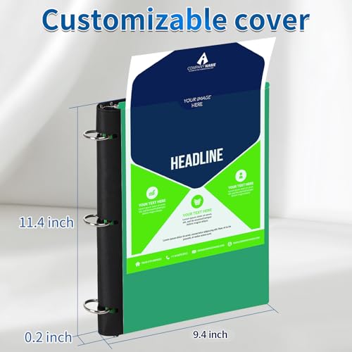 360 Degree Pivotable Binder, Upgraded 3 Ring Binder 1 inch, Flexible Binders 3 Ring, Foldable Three Ring Binders- Green - color: Green, style: 1 PCS Customizable Cover