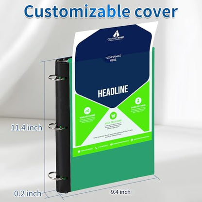 360 Degree Pivotable Binder, Upgraded 3 Ring Binder 1 inch, Flexible Binders 3 Ring, Foldable Three Ring Binders- Green - color: Green, style: 1 PCS Customizable Cover