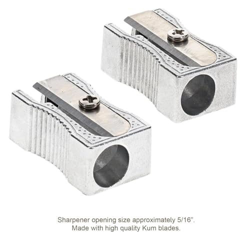 Pro Art Single Sharpener 2pc, Pencil Sharpener, Colored Pencil Sharpener Manual, Magnesium Sharpener, Manual Sharpeners Heavy Duty