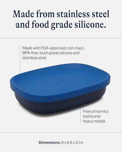 Lalo Bento Box - Dishwasher Safe, Easy to Open & Clean Silicone & Stainless Steel Lunch Box for Kids, Portable for Daycare - Blue Raspberry - color: Blue Raspberry