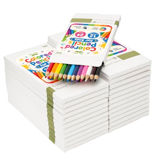 Mr. Pen- Colored Pencils for Kids, 12 Colors/Set, 24 Sets, Soft Core | Pre-Sharpened Color Pencils Bulk for Adult Coloring Book, Drawing, Sketching, Classroom Prizes, Kids Party Favors - size: 24 Sets, style: Hexagonal Barrel
