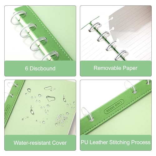 CAGIE 5 Subject Notebook & Discbound Notebook - 2 Pack, College Ruled A5 Notebook for School,Work
