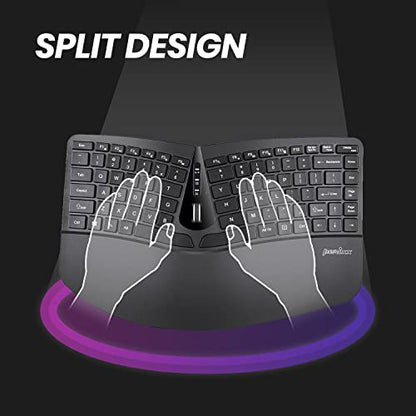Perixx PERIDUO-606A, 3-in-1 Wireless Compact Ergonomic Keyboard with Vertical Mouse and Numeric Keypad - Adjustable Palm Rest - Tilt Wheel - Membrane Low Profile Keys - US English