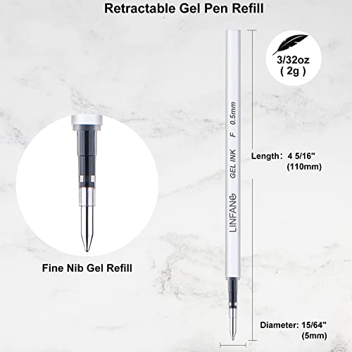 Red Gel Pens Refills, 6 Pack Retractable Gel Ink Pen Refills, Fine Point 0.5mm Tip Smooth Writing Quick Dry Gel Pen Refills for Journaling School Office Supplies (6 Red) - style: 6 Red