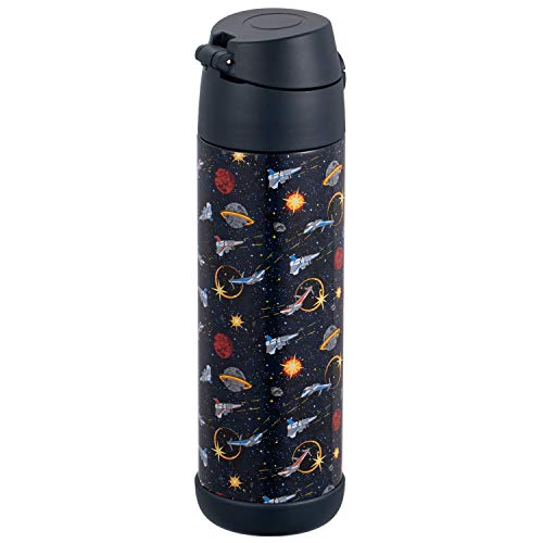 Snug Insulated Kids Water Bottle with Straw & Spout – Double-Wall Stainless Steel, Leakproof, Easy-Flip Lid – For School, Travel, Toddlers & Big Kids - Space Wars, 17oz - color: Space, size: 16.9 Ounces