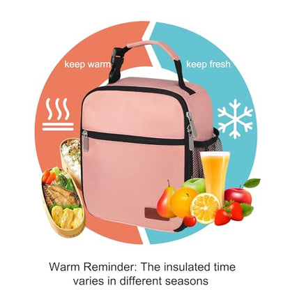 Lunch Box for Men & Women Durable Lunch Bag for Adults Reusable Small Lunchbox Pink - color: Pink