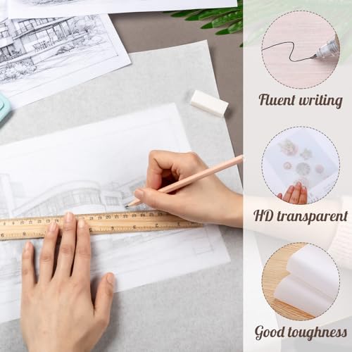 Tracing Paper Roll 36 in × 35 yd, White Translucent Paper for Sewing | 26gsm Tear-Resistant Paper, Smooth Smudge-Free Surface, Easy Pattern Transfer for Sewing, Drawing, Wrapping - size: 36in x 35yd
