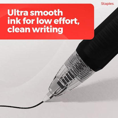 Staples ProGel Retractable Gel Pen, Fine Point, 0.7mm, Black Ink, 36/Pack (ST62097) - color: black, size: 36 Pack, style: Fine Point