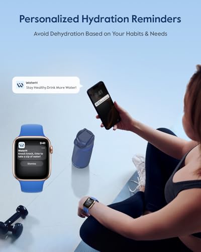 WaterH BOOST Smart Water Bottle Tracker with Reminder to Drink Water, 24oz | BPA-Free Double Wall Vacuum Insulated Stainless Steel, Leakproof, Smart App Tracking, Fits Cup Holders, Wide Mouth for School - color: Navy Blue, size: 24 Ounces