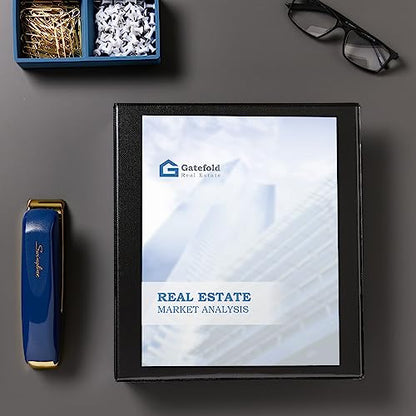 Avery Showcase Standard View 3 Ring Binder, 1" Slant Rings, 250-Sheet Capacity, 1.4 Inch Wide Spine, 1 Black Binder, Ideal for Lightweight Organization and Occasional Referencing (19600) (Pack of 12) - size: 1" (Pack of 12)
