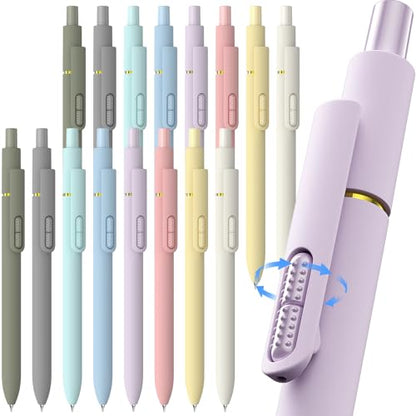 inkipen- 16 Pack Pens, Gel pens Black Ink, Fine Point(0.5mm),Quick-Drying Smooth Writing,School and Office Supplies （Morandi） - color: Morandi-16PCS