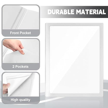 Teling 24pcs Heavy Duty Plastic Folders with Front Clear Pocket, 3 Prongs and 2 Pockets, Fit Letter-Size Paper Folders with Card Slot, for School Office Supplies Back to School Gifts (White) - color: White