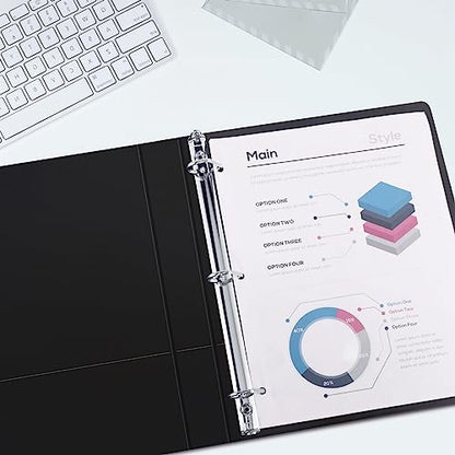 ViVin 1 Inch Binders 3 Ring, Slant D Ring Binder, 24 Pack Bulk, Black | PVC-Free, Fits 225 Sheets of 8.5'' x 11'' Paper, Clear View Cover, 2 Interior Pockets, Office Home School Use - color: Black, size: 1 Inch, style: 24 Pack