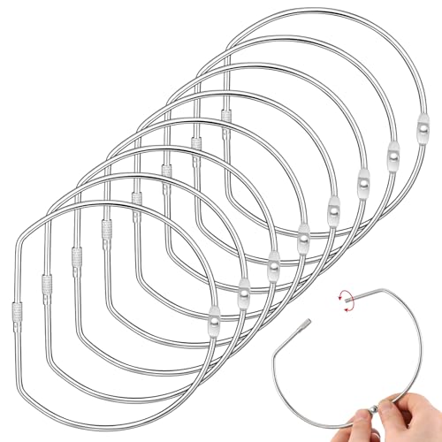 Dunzoom 8 Pack 5 Inch Loose Leaf Binder Rings Large Book Metal D-Shaped Rings with Nickel Plated Steel for Index Cards Keychain Washi Tape Receipts Memos Files DIY Photos Craft Supplies - size: 5 Inch