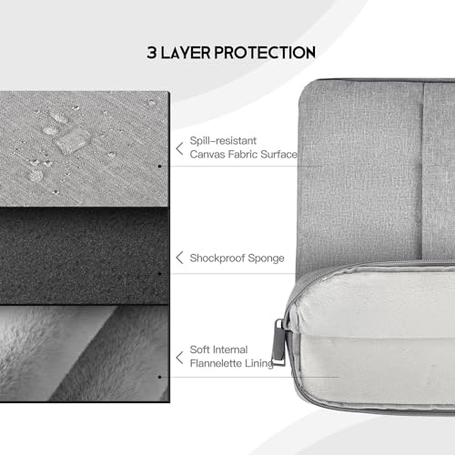 17 inch Laptop Sleeve Case for HP 17.3 Laptop, Pavilion 17, Envy 17, ASUS Vivobook 17, Acer Chromebook 17, Dell Inspiron 17, Lenovo IdeaPad 17, Water-Resistant 17.3 Computer Carrying Bag(Grey) - color: Grey, size: 17.3 inch