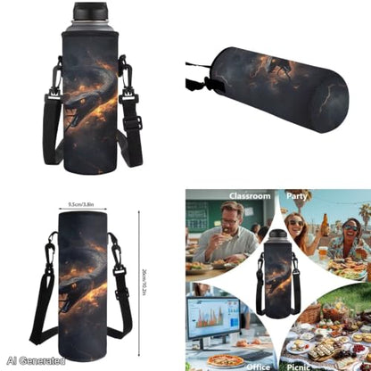 Black Snake Backpack for Kids Backpacks for Girls with Lunch Box and Water Bottle Carrier Pencil Case 4PCS Set Boys Bookbag 10-12 17 inch School Bag to Store Pens,Crayon Box,Snacks, Toys - color: Black Snake