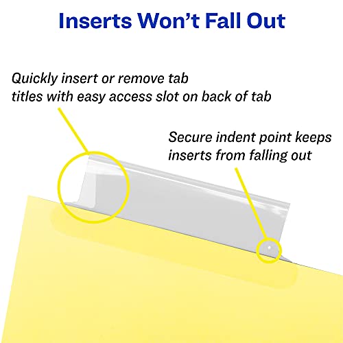 Avery 8-Tab Binder Dividers, Insertable Clear Big Tabs, 1 Set (11112) - style: 1 Set