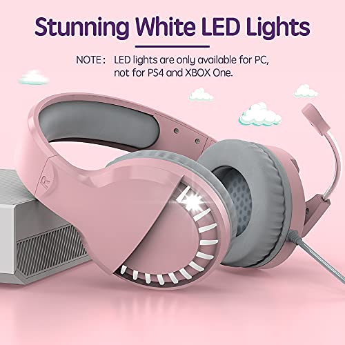 VersionTECH. Gaming Headset for PS5 PS4 Xbox PC, Stereo Game Headphones Pink