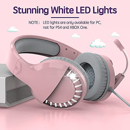 VersionTECH. Gaming Headset for PS5 PS4 Xbox PC, Stereo Game Headphones Pink