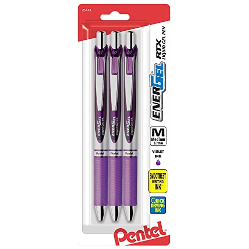Pentel 756260 EnerGel RTX Retractable Gel Pens Medium - color: Violet