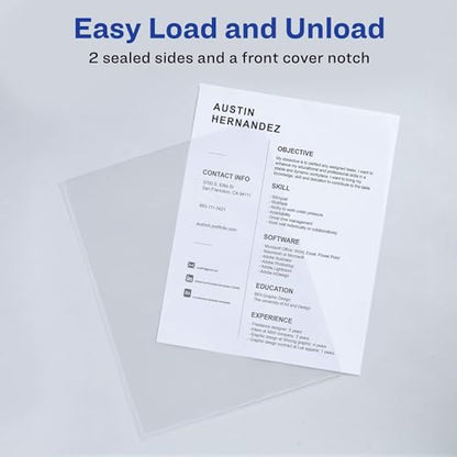 Avery Plastic Document Sleeves, Holds up to 20 Sheets, 12 Clear Sleeves (72311)