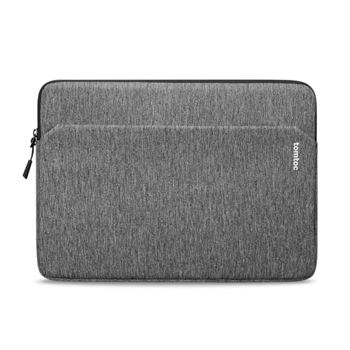 tomtoc Slim Laptop Sleeve for 15-inch 2026 New MacBook Air M5/A3448, M4/A3241, M3/M2, 15 Inch Microsoft Surface Laptop AI PC/7/6, Dell XPS 15 Plus, Recycled Water-Resistant Protective Case Bag - color: Dark Gray, size: 15-inch for New Macbook Air