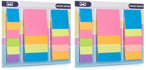 Mr. Pen- Sticky Notes Set, Assorted Sizes, 15 Pc, Bright Colors, Sticky Notes, Sticky Note Pads, Sticky Notes Variety (Pack of 2) - size: 3x3 inches (Pack of 2)