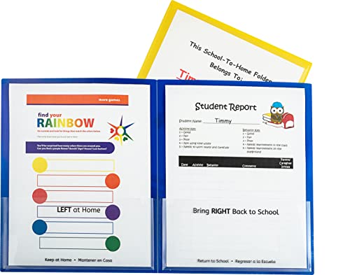 C-Line Classroom Connector School-to-Home Folders, Blue, 25 per Box (32005) (Pack of 6) - size: Box of 25 (Pack of 6)