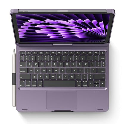 Keyboard Case iPad 10th 11th, Pro 11, Air 11" (M2-M4), (5th 4th Gen) Purple | Pekarejue 360 Rotatable, Trackpad, Backlit, Pencil Holder, Fit iPad Air 13 inch (M4 M3 M2), Pro 13 and Pro 12.9 (6th-3rd Gen) - color: Metallic Purple, size: iPad 11th/10th Gen,