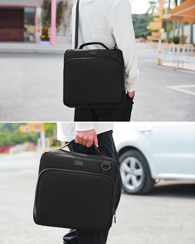 3-Inch 3-Ring Zipper Binder with Shoulder Strap and Multiple Pockets | D-Ring Zip Up Binder with 700 Sheets Capacity, Compatible with 13" MacBook/Tablet, for Middle School, Office (Black) - color: Black