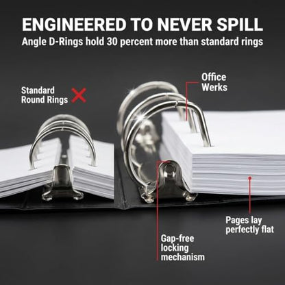 3 Ring Binders, 5" Capacity D-Rings, 8.5" x 11" Presentation Folder with Pockets, Durable Non-Stick Clear Cover for Documents, Files, Projects (Black) - color: Black, size: 5 Inch