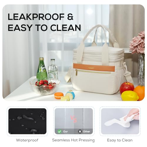 TOURIT Insulated Lunch Box Bag, Double Deck Leakproof Cooler Tote for Work Office Picnic, Expandable Lunch Container, Picnic - color: Purple