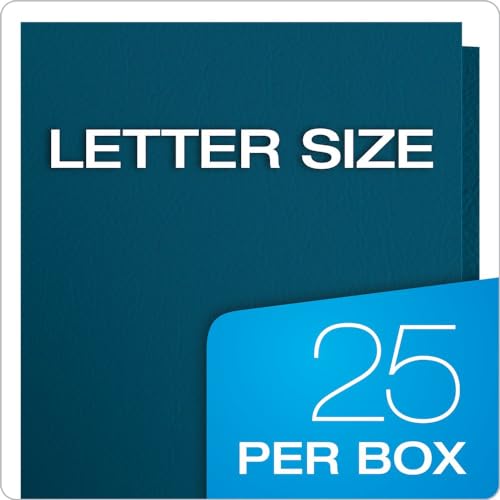 Oxford Twin-Pocket Folders, Textured Paper, Letter Size, Blue, Holds 100 Sheets, Box of 25 (57502EE) - color: Blue, size: 25 Count (Pack of 1)